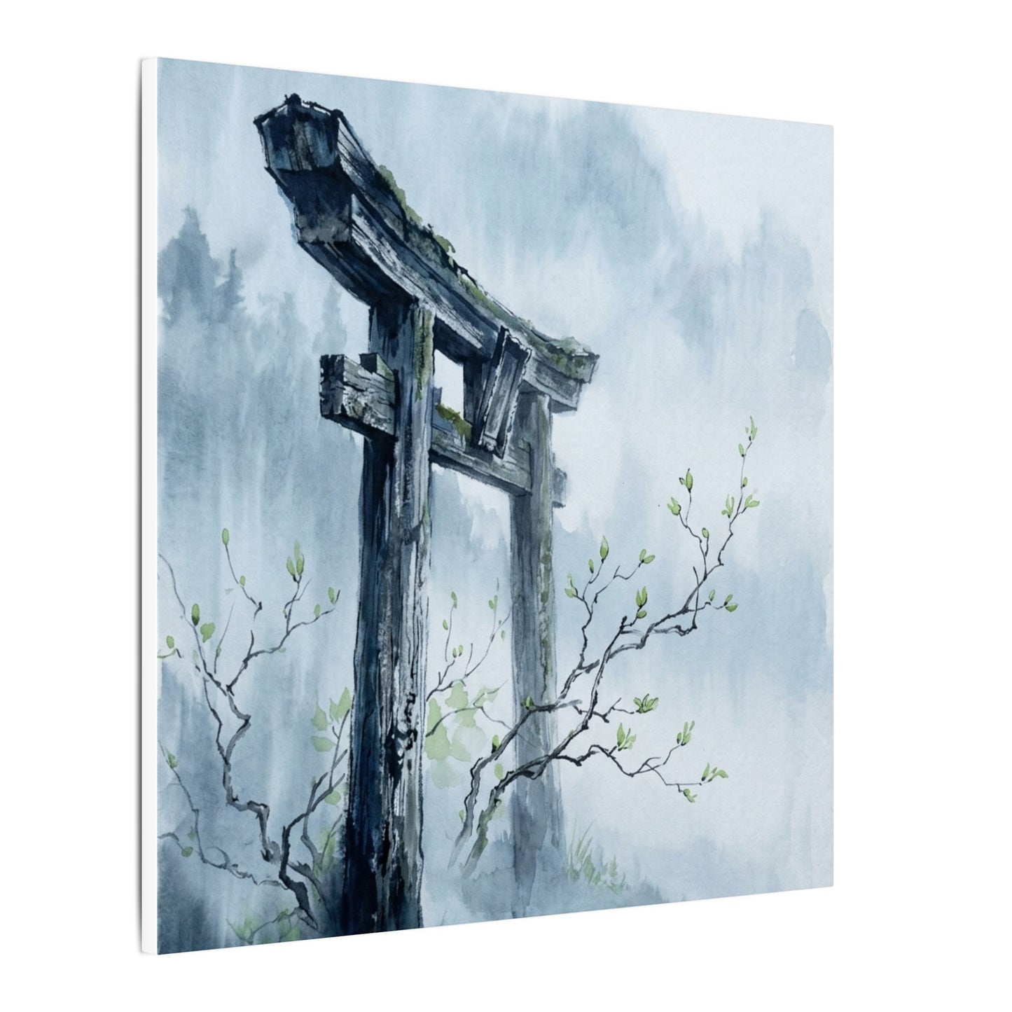 Torii Gate Canvas Art | Spring Zen Sumi E Art