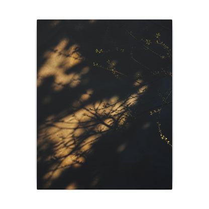 Moody Shadow Play Canvas Art - Moody Minimal Dark Japandi