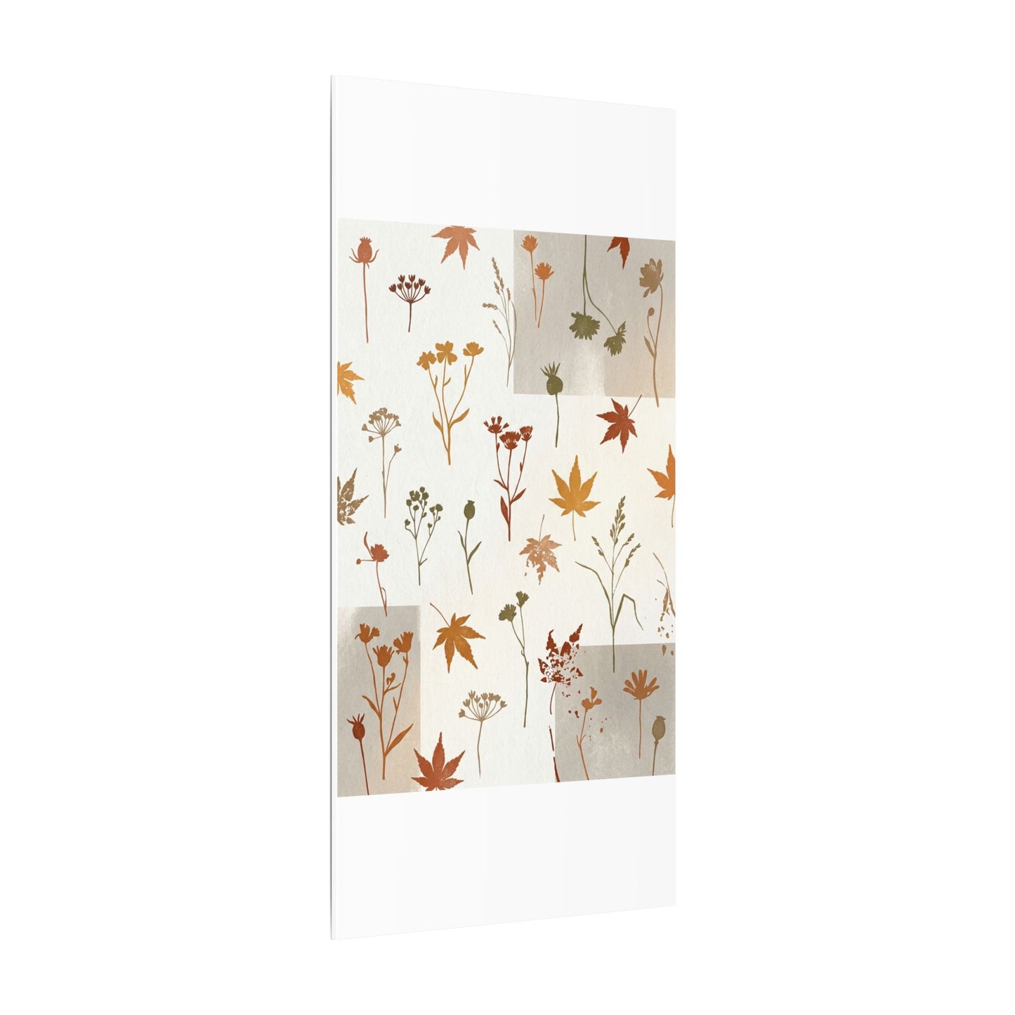 Autumn Dried Flowers Japanese Pattern Canvas Art | Elegant Decor