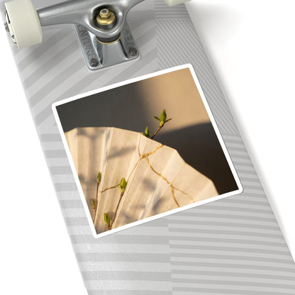 Paper Fold Sticker | Spring Kintsugi Gold Vein Art
