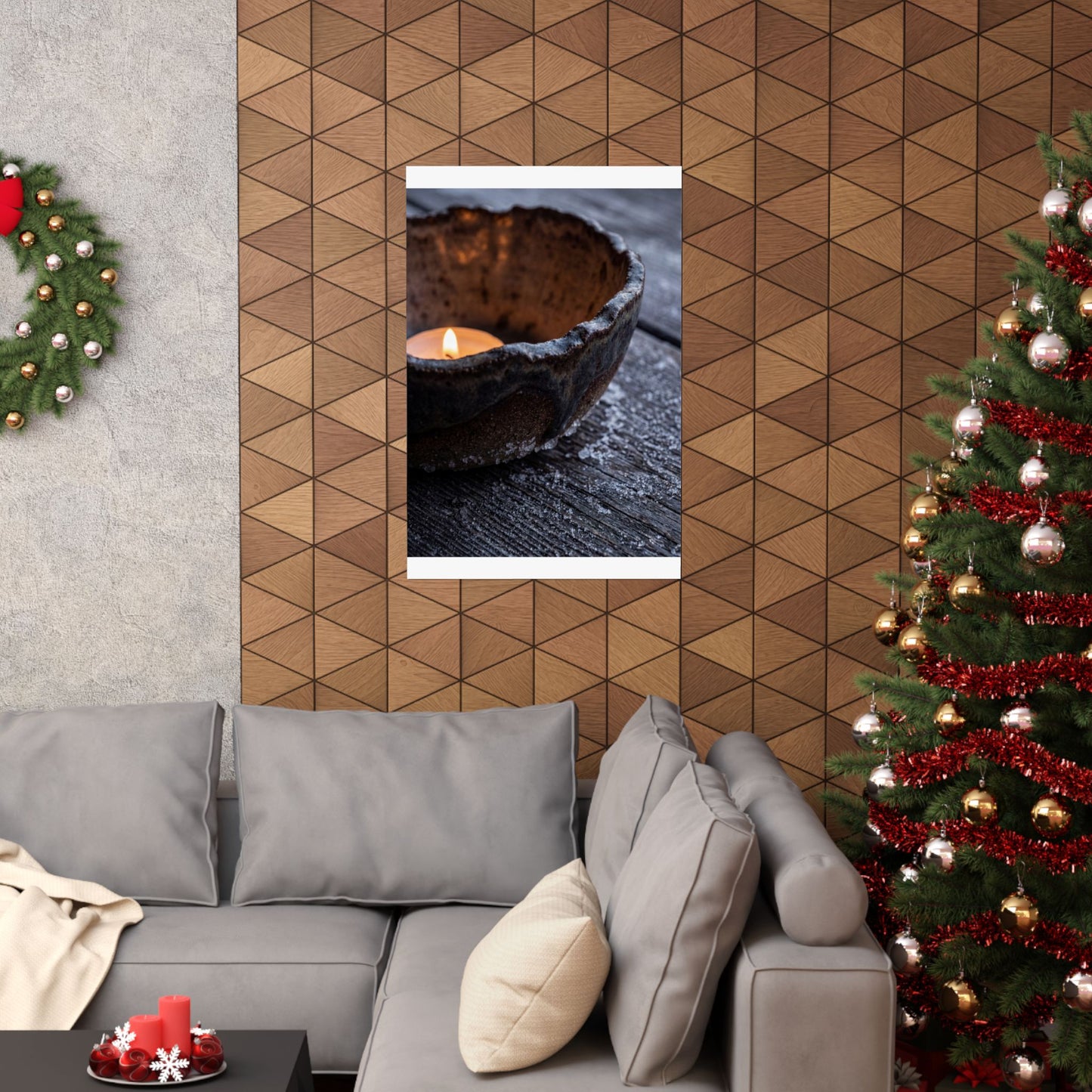 Sophisticated Ceramic Bowl Wall Art Print - Moody Minimal Dark Japandi