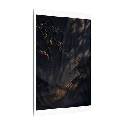 Atmospheric Silk Drape Canvas Art - Charcoal Ink Dark Japandi