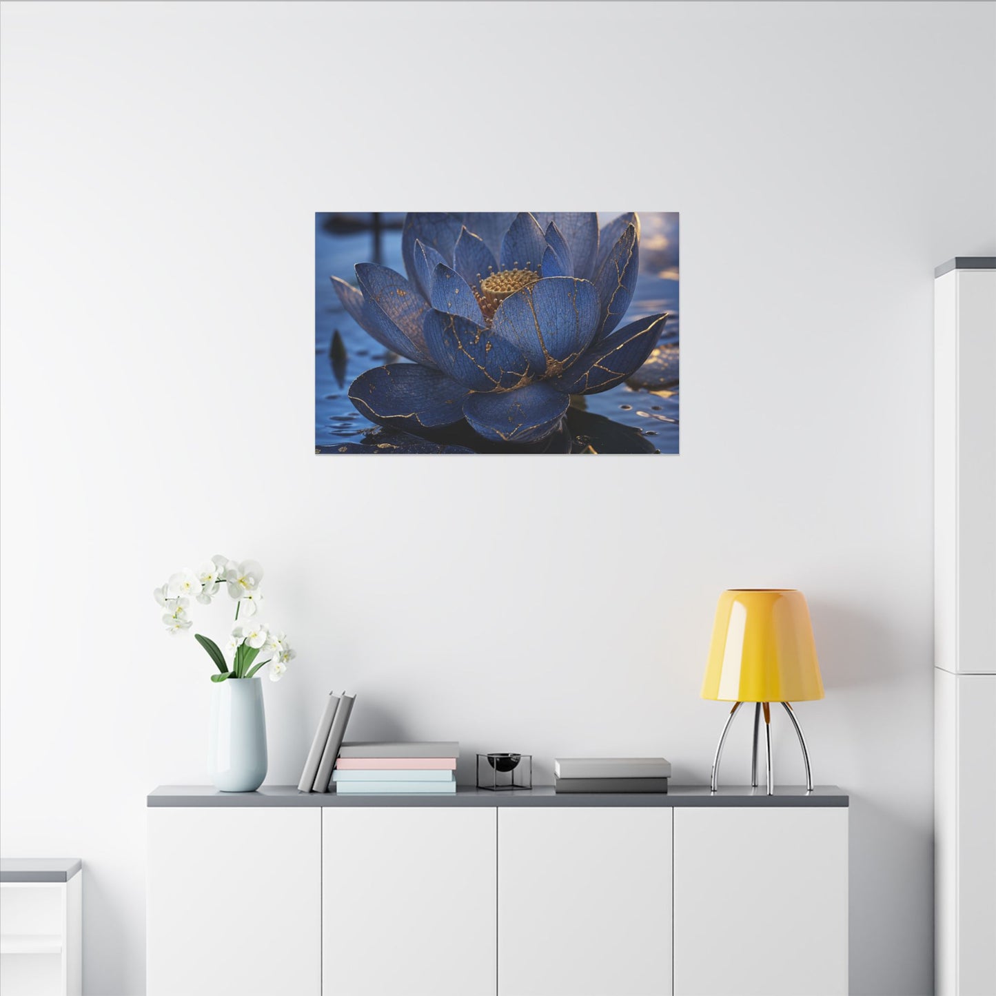 Kintsugi Lotus Flower in Dawn | Broken Beauty Canvas Art