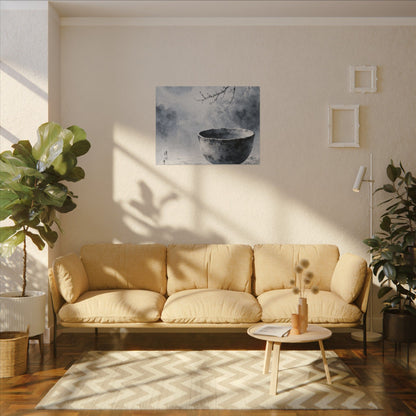 Seijaku Ceramic Bowl Canvas Art - Zen Sumi E