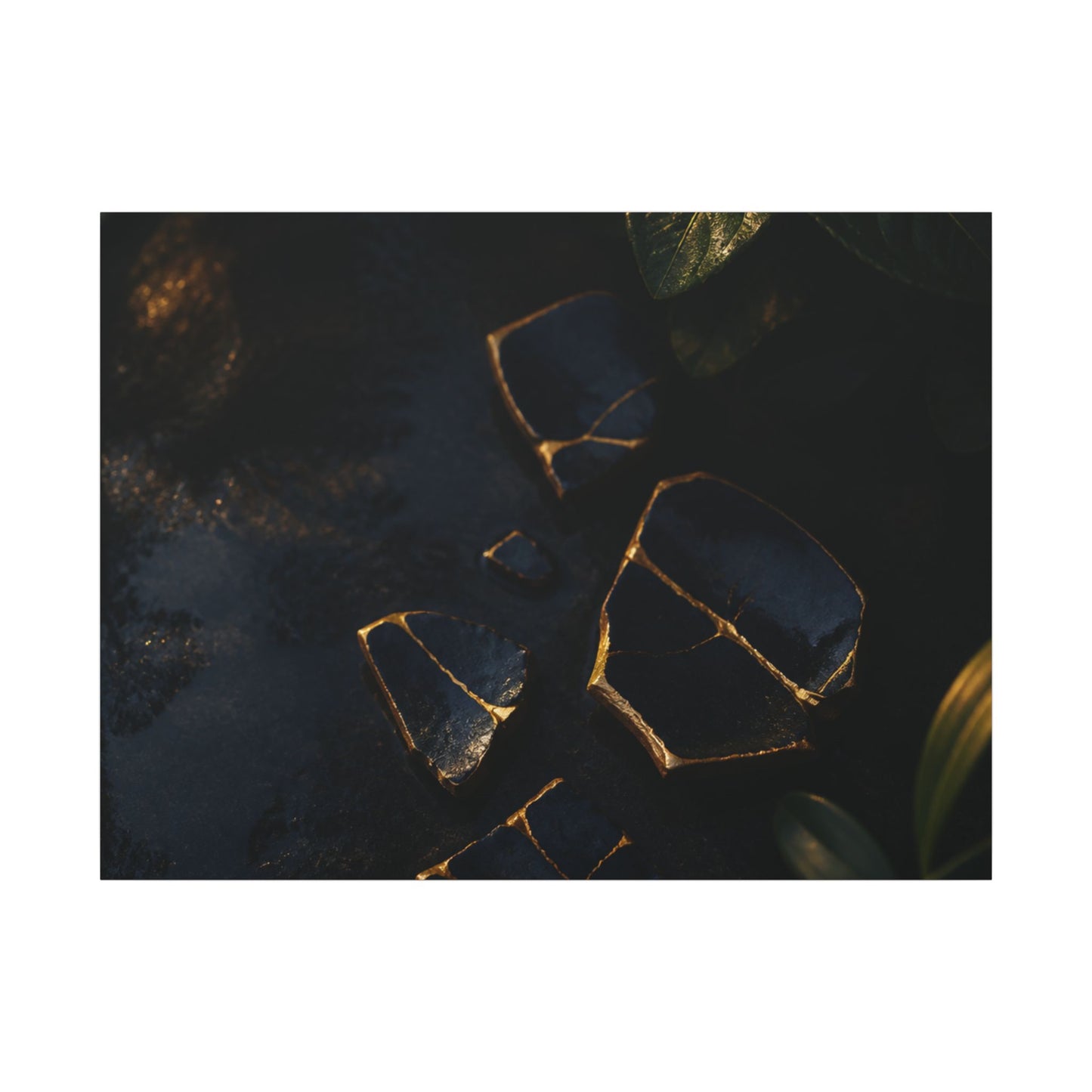 Summer Broken Pottery Moody Minimal Canvas Art | Atmospheric Decor