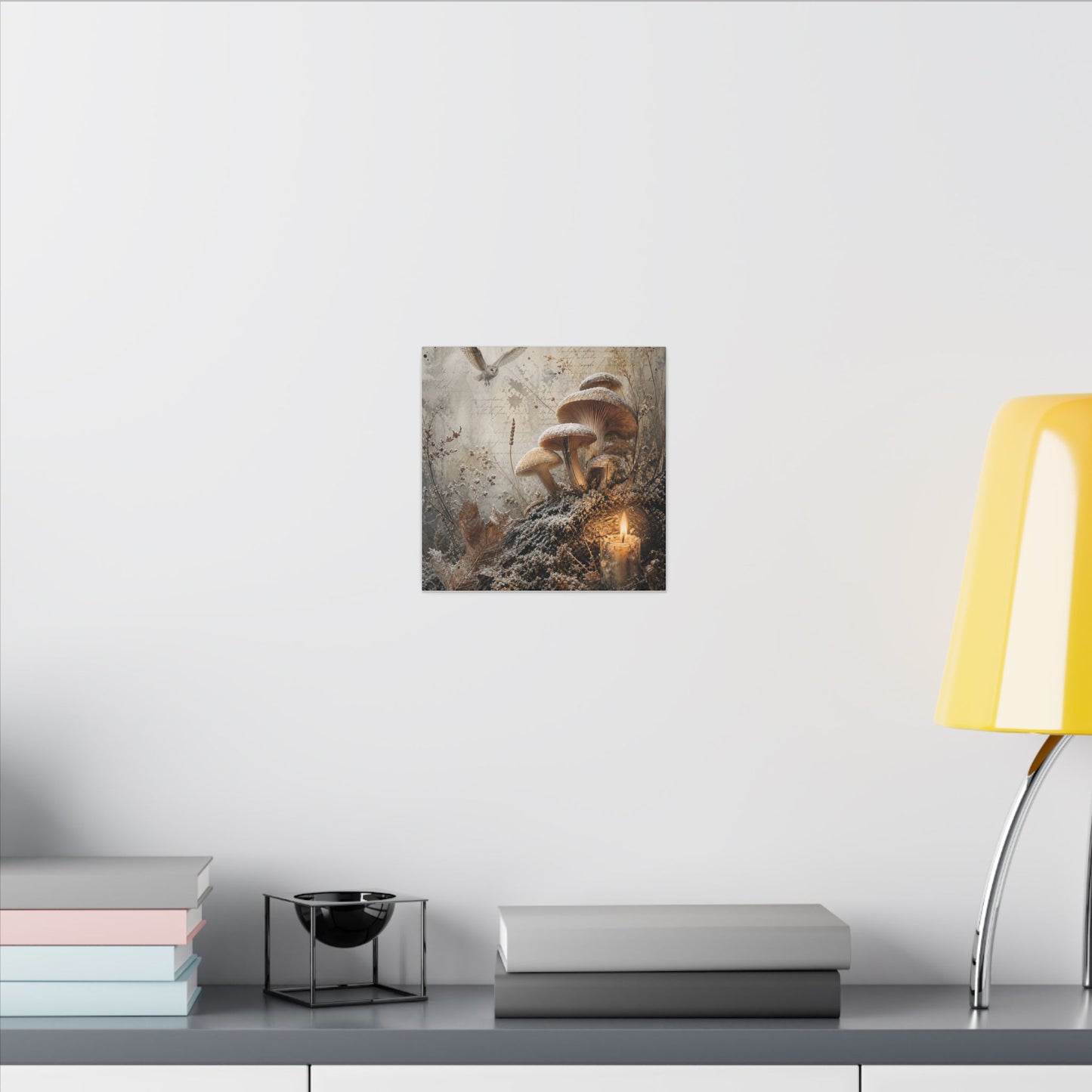 Wild Mushrooms Texture Canvas Art | Elegant Japandi Art