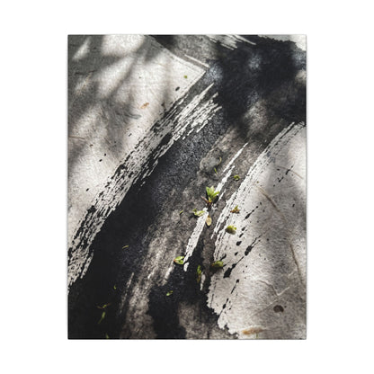 Ink Brushstroke Canvas Art | Spring Dark Japandi Moody Minimal Art