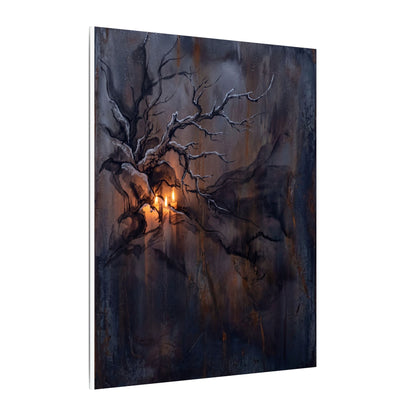 Winter Rust Patina Charcoal Ink Canvas Art | Atmospheric Decor