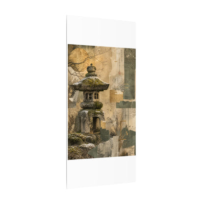 Elegant Stone Lantern Canvas Art - Texture Japandi