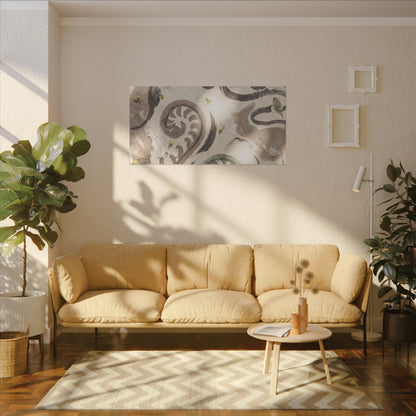 Dappled Ink Brushstroke Canvas Art - Japandi Ma