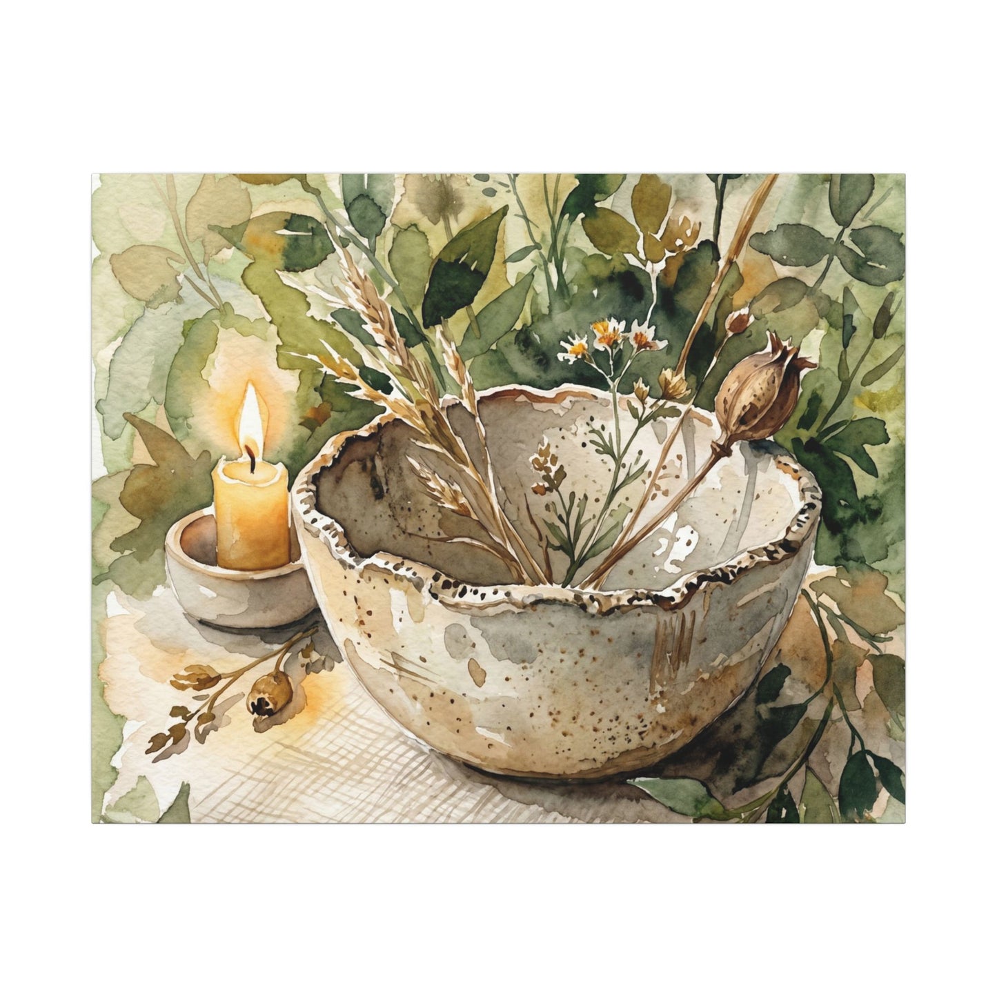 Ceramic Bowl Summer Canvas Art | Japandi Elegant Design