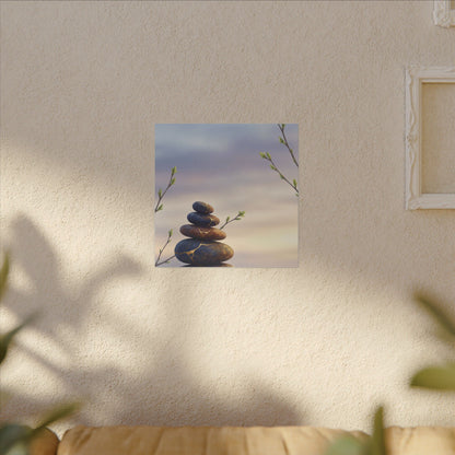 Spring River Stones Gold Vein Canvas Art | Philosophical Decor