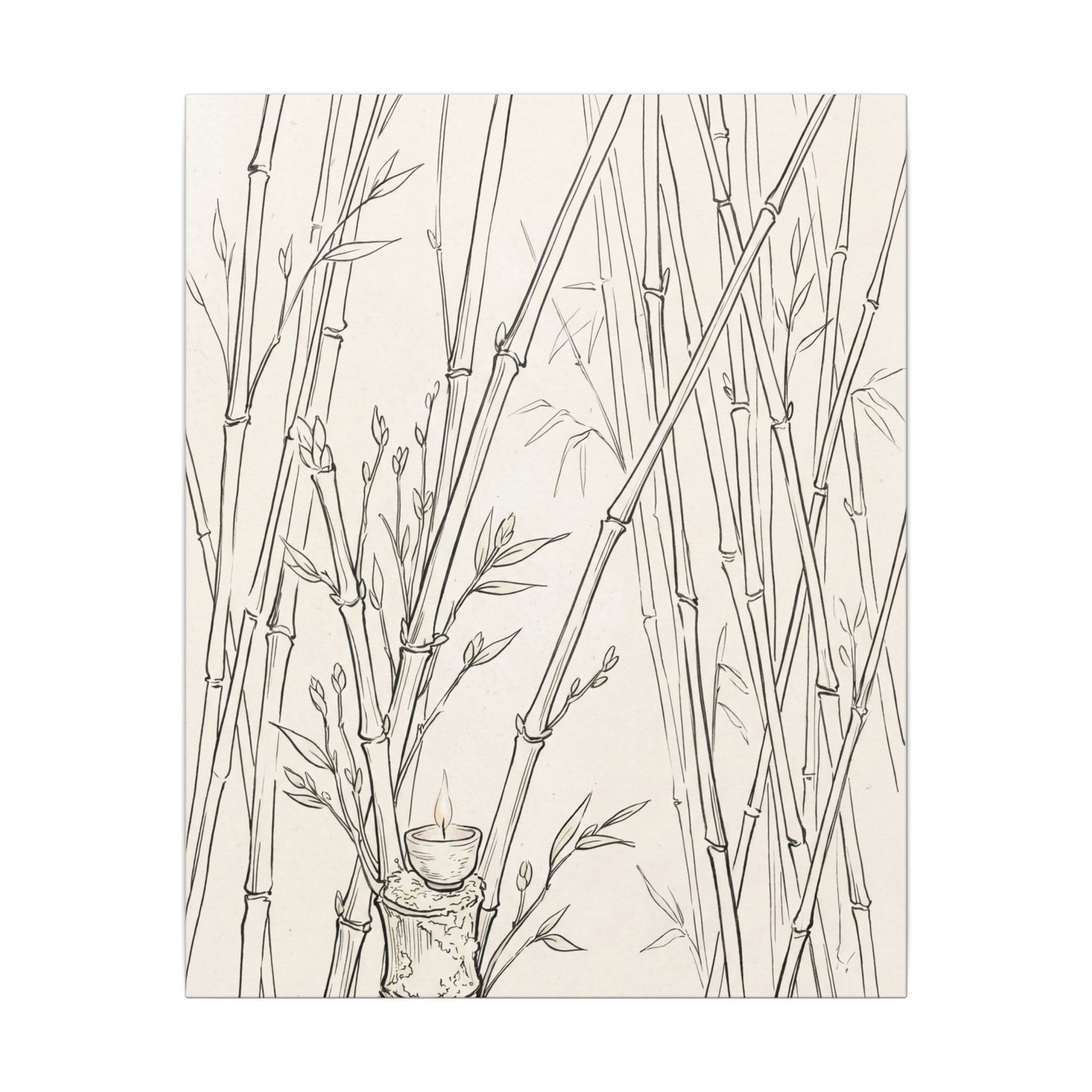 Candlelight Bamboo Grove Canvas Art - Japandi Fukinsei