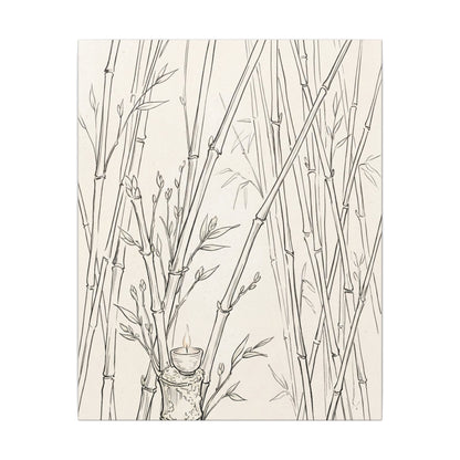 Candlelight Bamboo Grove Canvas Art - Japandi Fukinsei