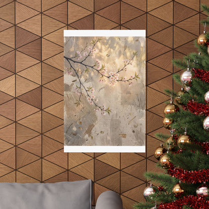 Warm Cherry Blossom Wall Art Print - Texture Japandi