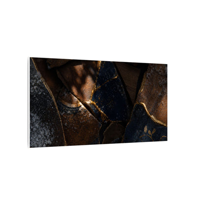 Fukinsei Broken Pottery Canvas Art - Dark Japandi Dark Texture