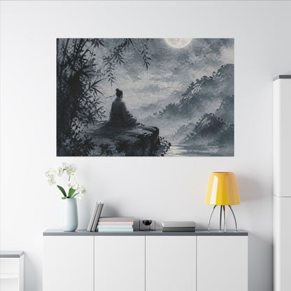 Ink Brushstroke Sumi E Canvas Art | Serene Zen Art