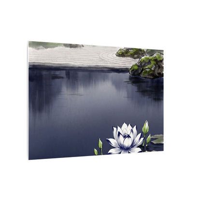 Lotus Flower Karesansui Canvas Art | Tranquil Zen Art