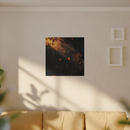 Dark Japandi Rust Patina in Golden Hour | Shadow Zen Canvas Art