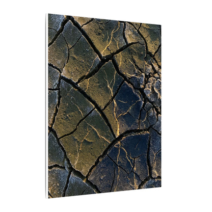 Winter Cracked Earth Moody Minimal Canvas Art | Atmospheric Decor