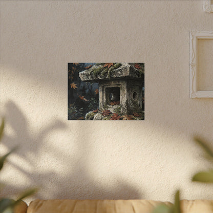 Shibui Stone Lantern Canvas Art - Japandi Minimal Line