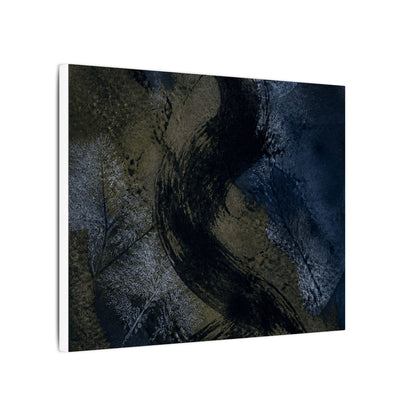 Shibui Ink Brushstroke Canvas Art - Dark Japandi Dark Texture