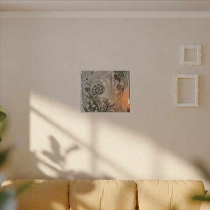Datsuzoku Fern Unfurling Canvas Art - Japandi Texture