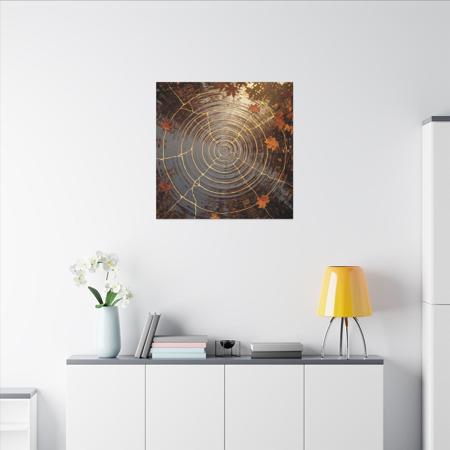Artful Water Ripple Canvas Art - Gold Vein Kintsugi