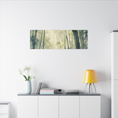 Bamboo Grove Spring Canvas Art | Zen Serene Design