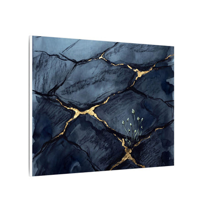 Mono No Aware Cracked Earth Canvas Art - Dark Japandi Charcoal Ink