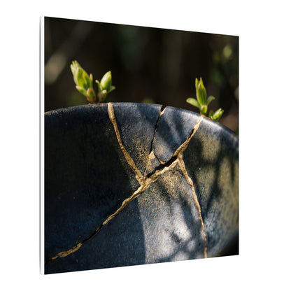 Seijaku Broken Pottery Canvas Art - Dark Japandi Shadow Zen