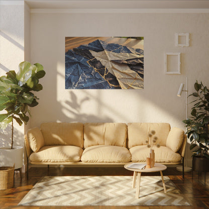 Golden Hour Paper Fold Canvas Art - Kintsugi Ma