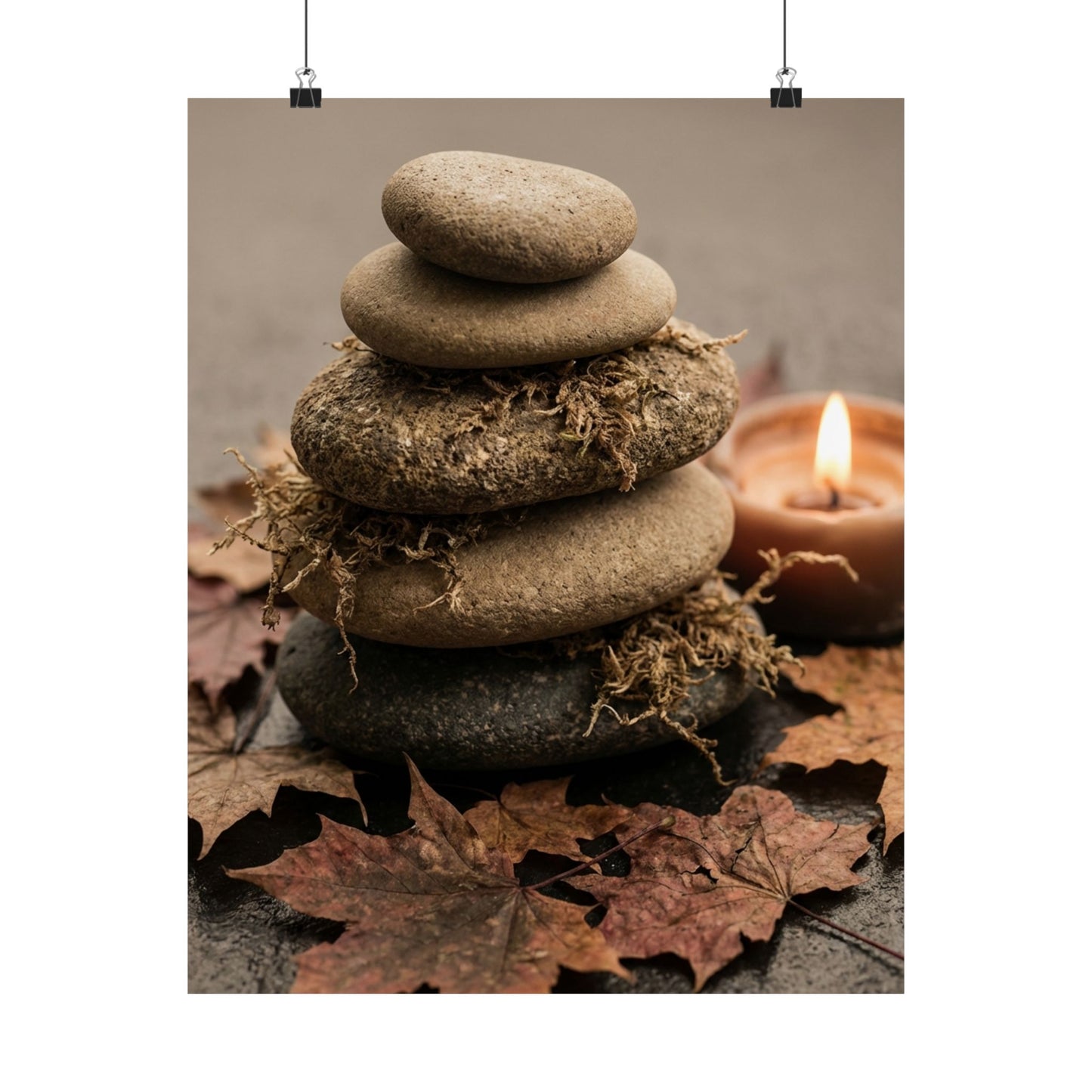 River Stones Texture Wall Art Print | Elegant Japandi Art Art Print