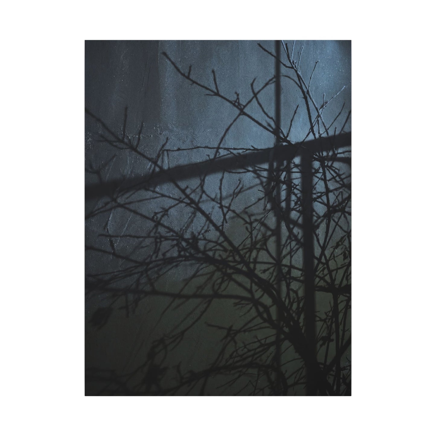 Moonlight Shadow Play Canvas Art - Dark Japandi Shibui