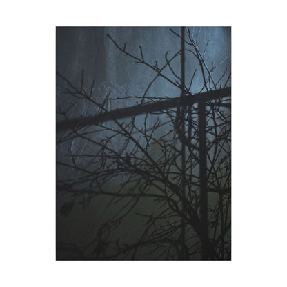 Moonlight Shadow Play Canvas Art - Dark Japandi Shibui