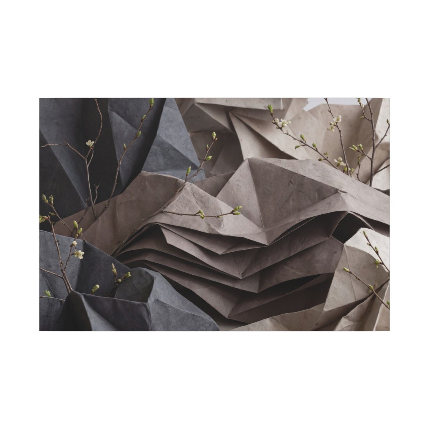 Neutral Paper Fold Canvas Art - Texture Japandi