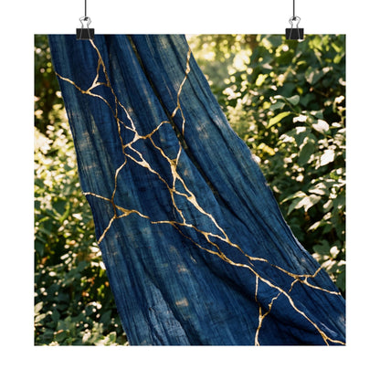 Silk Drape Wall Art Print | Summer Kintsugi Gold Repair Art Art Print