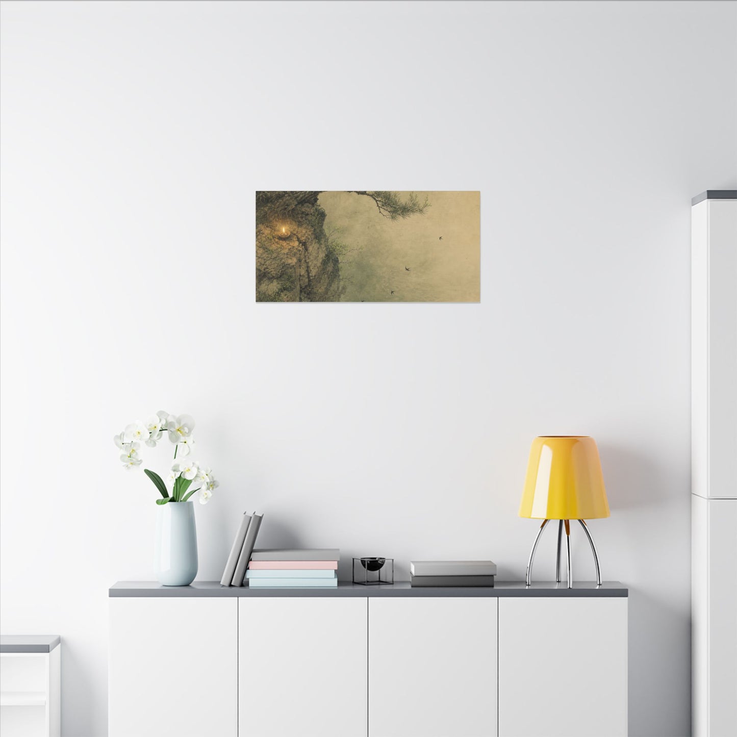 Spring Pine Tree Minimal Line Canvas Art | Earthy Decor