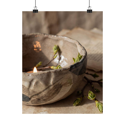 Ceramic Bowl Spring Wall Art Print | Japandi Neutral Design Art Print
