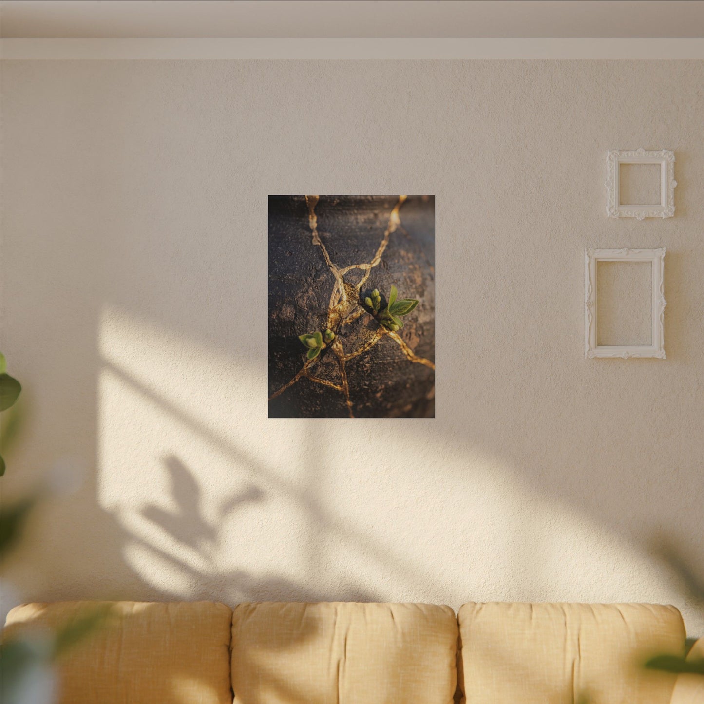 Rust Patina Gold Repair Canvas Art | Resilient Kintsugi Art