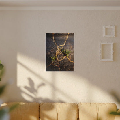 Rust Patina Gold Repair Canvas Art | Resilient Kintsugi Art