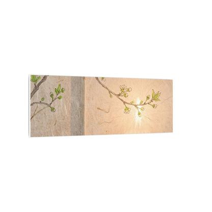 Warm Shoji Screen Canvas Art - Minimal Line Japandi