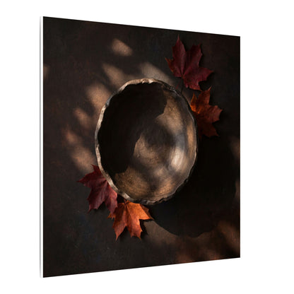 Ceramic Bowl Canvas Art | Autumn Dark Japandi Dark Texture Art
