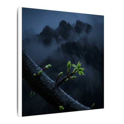 Moonlight Mountain Mist Canvas Art - Dark Japandi Kanso