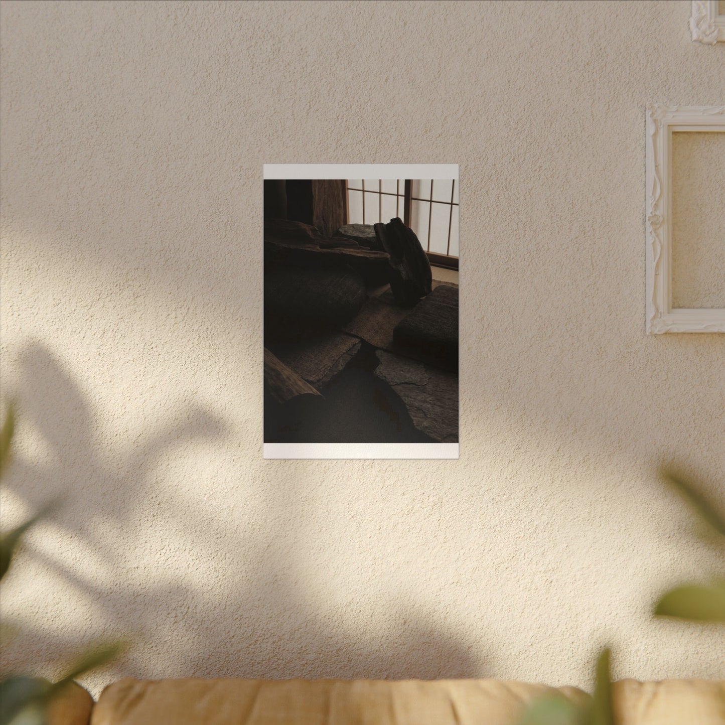 Dark Japandi Shadow Zen Canvas Art