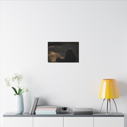 Ma Rock Garden Canvas Art - Dark Japandi Shadow Zen