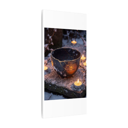 Ceramic Bowl Gold Repair Canvas Art | Beautiful Kintsugi Art