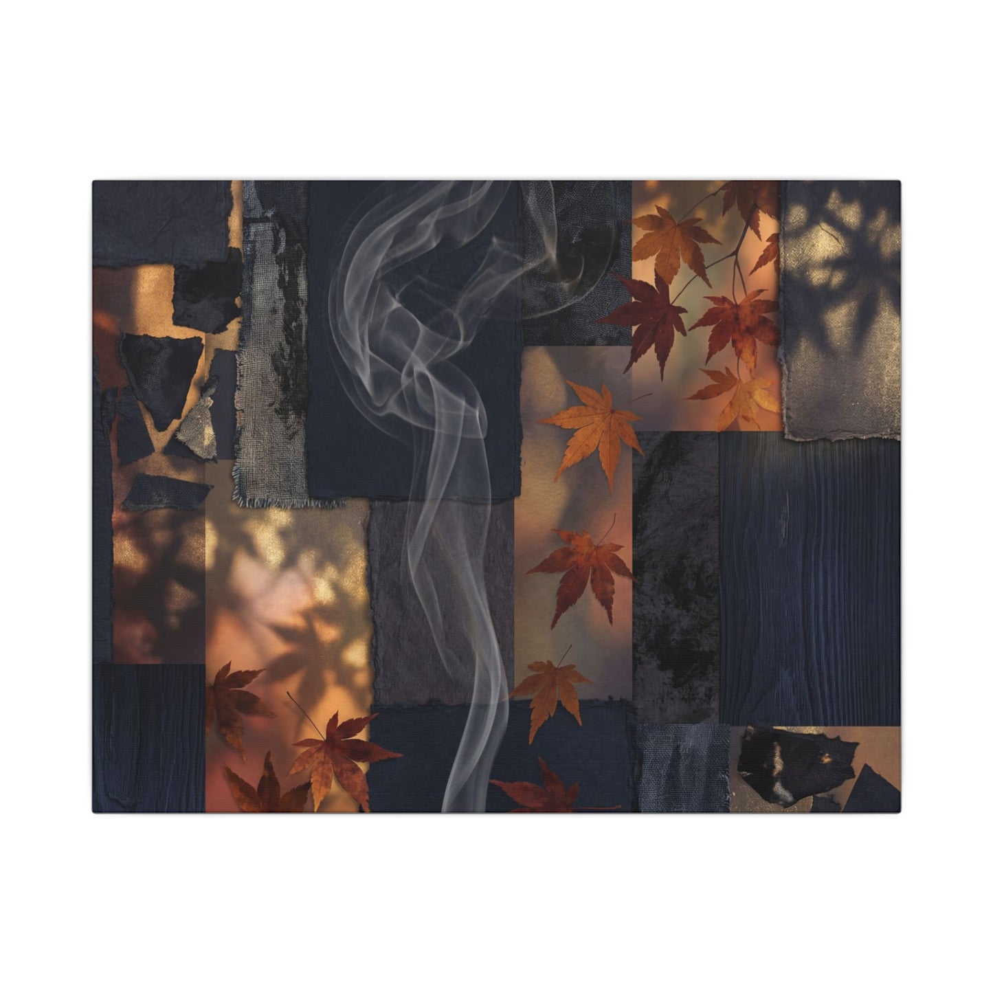 Luxurious Incense Smoke Canvas Art - Dark Texture Dark Japandi