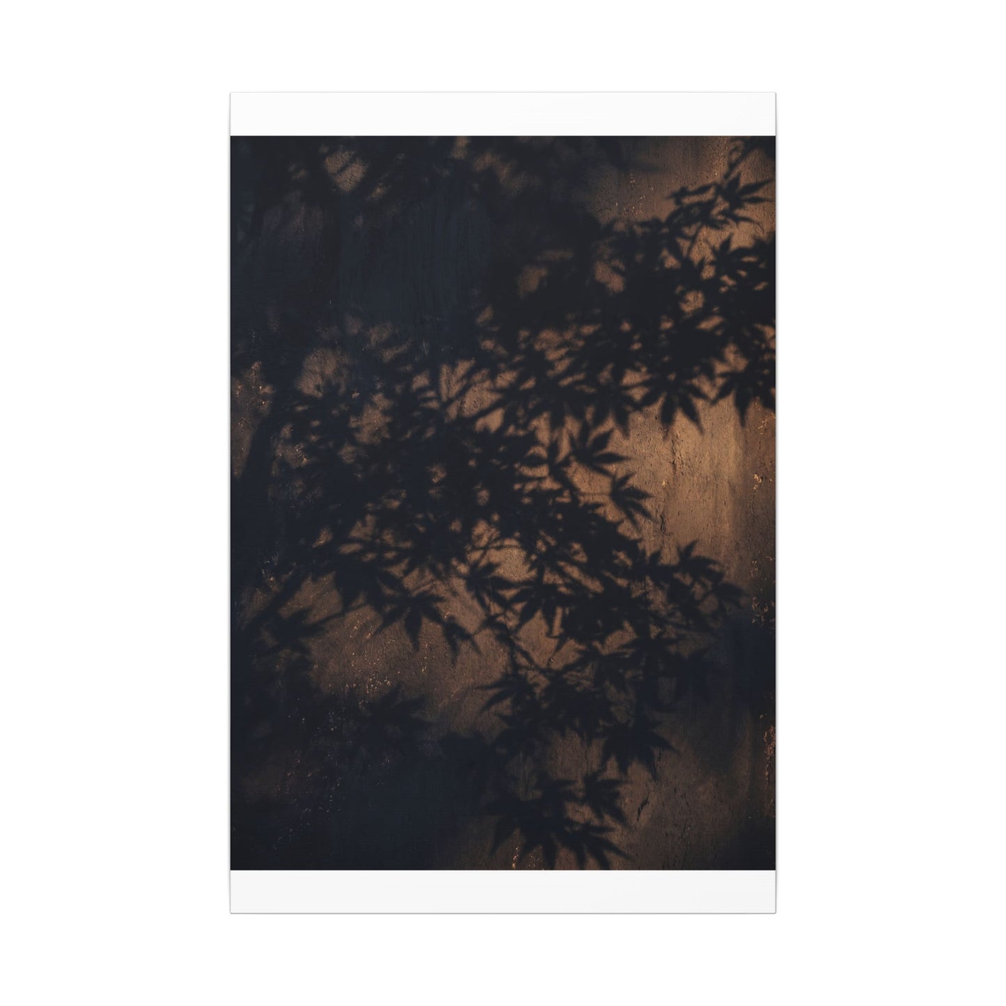 Shadow Play Autumn Canvas Art | Dark Japandi Atmospheric Design