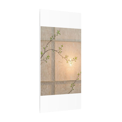 Warm Shoji Screen Canvas Art - Minimal Line Japandi
